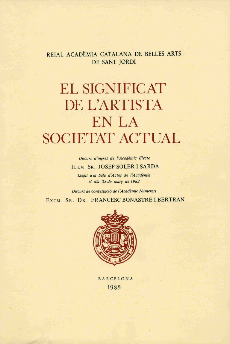 El significat de l'artista en la societat actual - Soler i Sardà, Josep