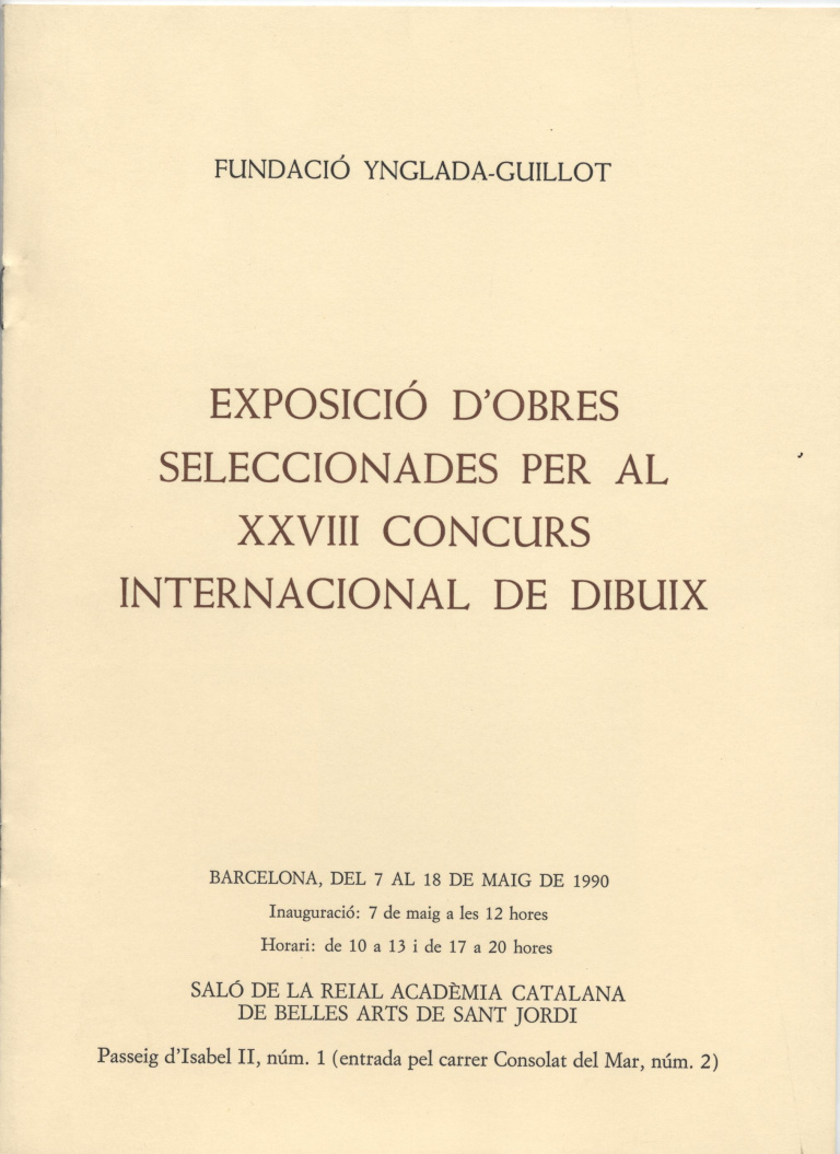 Exposició d'obres seleccionades per al XXVIII concurs internacional de dibuix (8 pàg., 23,5 cm.)