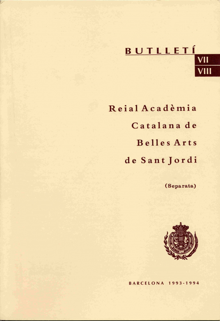 El Museu de la Reial Acadèmia Catalana de Belles Arts de Sant Jordi (1775), primer Museu d'Art de Catalunya - Fontbona de Vallescar, Francesc (Separata)