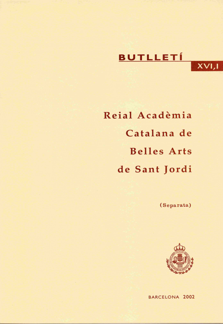 Presentació del curs sobre Gaudí a la Reial Acadèmia Catalana de Belles Arts de Sant Jordi - Bonet i Armengol, Jordi (Separata)