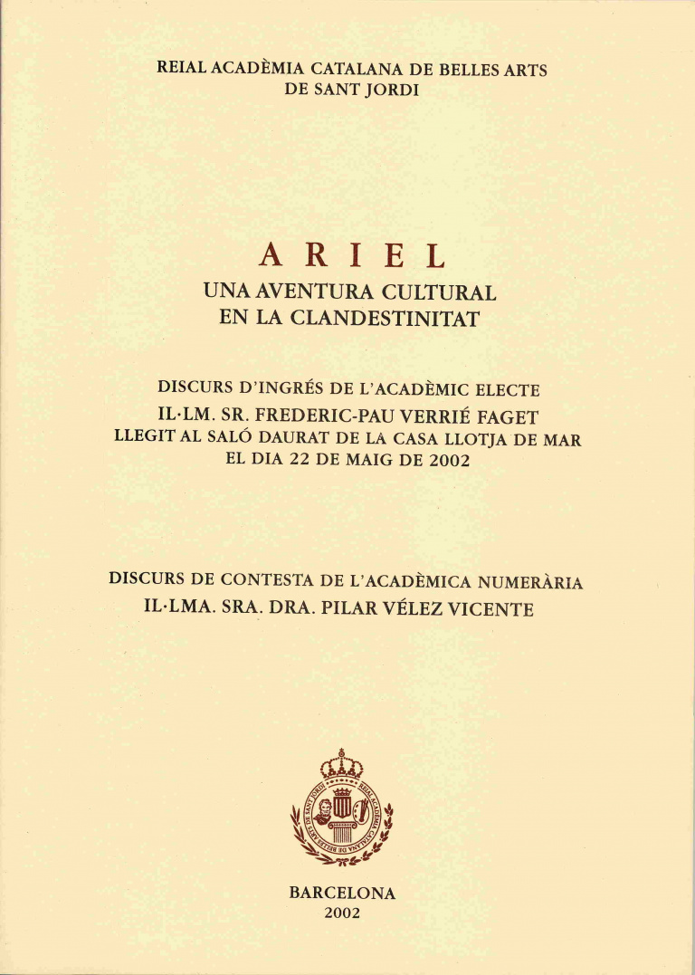 'Ariel', una aventura cultural en la clandestinitat - Verrié Faget, Frederic-Pau