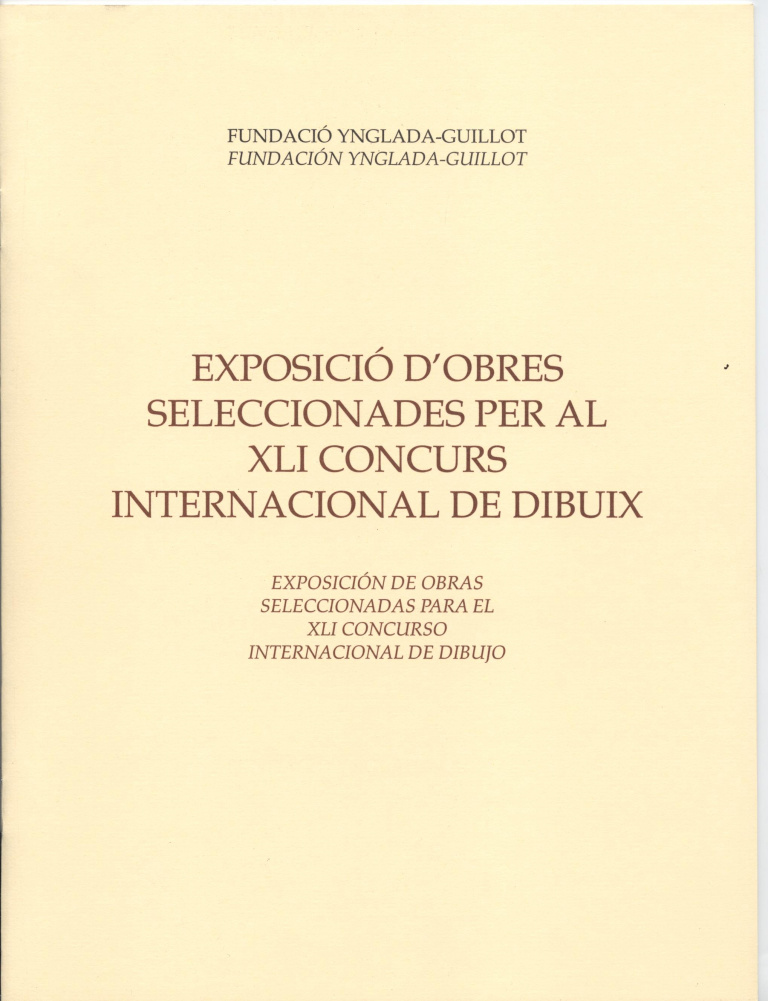 Exposició d'obres seleccionades per al XLI concurs internacional de dibuix (8 pàg., 22,5 cm.)