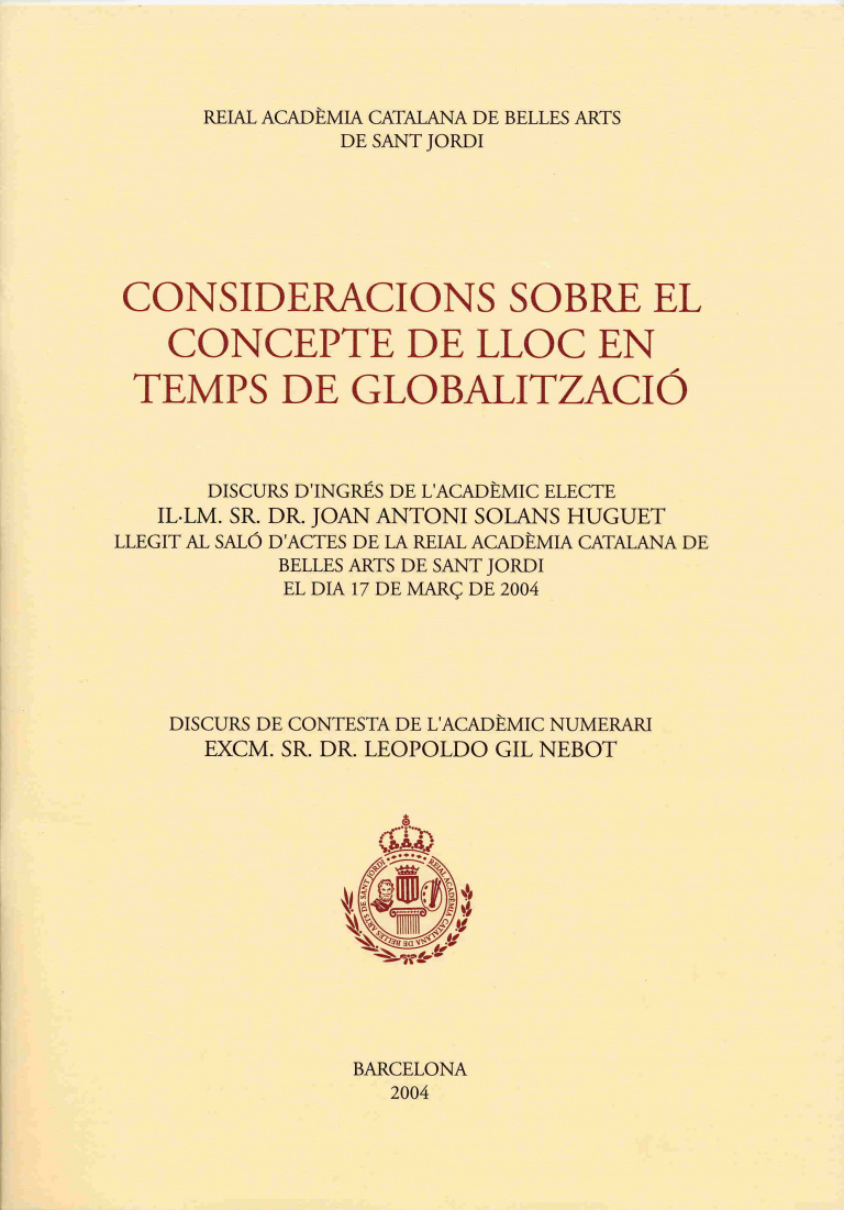 Consideracions sobre el concepte de lloc en temps de globalització - Solans Huguet, Joan Antoni