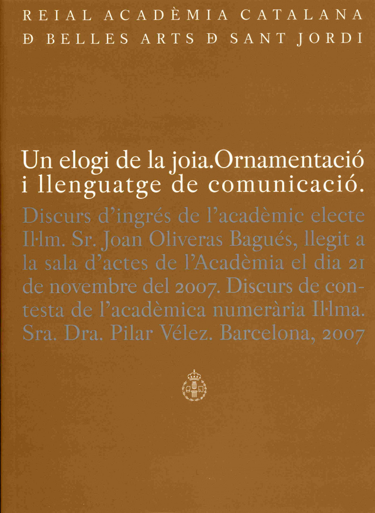 Un elogi de la joia - Oliveras Bagués, Joan