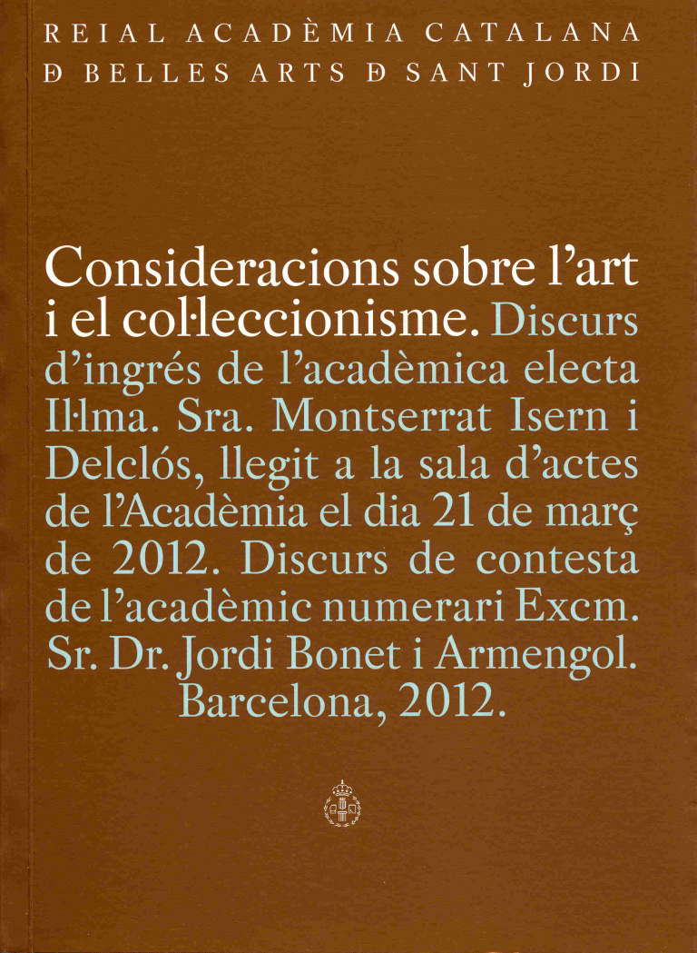 Consideracions sobre l'art i el col·leccionisme - Isern i Delclós, Montserrat