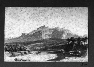 Dibuix - Vista de Montserrat des d’Esparreguera -